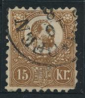 1871 Kőnyomat 15kr (50.000) (foghibák, papírelvékonyodás / perf. faults, thin paper)