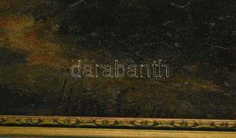 Háry Gyula (1864-1946): Nápoliy öböl látképe. Olaj, vászon, jelzett, javított, apró sérüléssel. Deko...