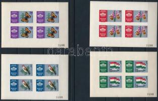 1961 Nemzetközi Bélyegkiállítás Budapest ezüst sorszámozott vágott kisívsor (20.000) (2,60Ft bal felső saroknál kis elszíneződés)