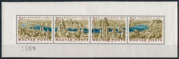 1961 Bélyegnap (34.) - Budapest Panoráma sorszámozott ajándék blokk (140.000) (ívszélnél 1-2 kis ránc)
