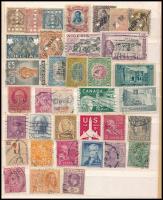 Vegyes tengerentúli bélyegek, közte USA 36 db perfin bélyeg, stecklapon