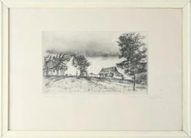 Varga Nándor Lajos (1895-1978): Gömöriék tanyája. Rézkarc, papír, "Varga N. L. hagyatéka" ...