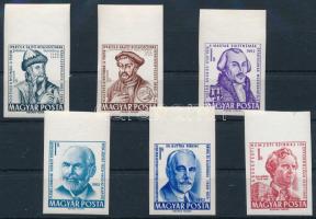 1962 Évfordulók-események 6 db klf ívszéli vágott bélyeg (6.000)