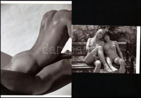 cca 1987 "A szombat délután örömei", szolidan erotikus felvételek, 2 db modern nagyítás jelzés nélkül, 21x15 cm és 10x15 cm