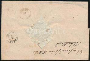 1857 Hivatalos levél a hozzá tartozó tértivevénnyel, részletes magyarázattal, egy albumlapra feldolg...