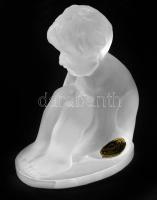 Bohemia 3 darab savmaratott kristály figura, jelzett, hibátlan, m: 8,5 cm alatt