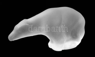 Bohemia 3 darab savmaratott kristály figura, jelzett, hibátlan, m: 8,5 cm alatt