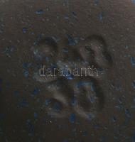 Német mid-century kézzel festett lovas mintás szivarváza, padlóváza. Jelzett, m: 38 cm