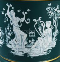 Verrochio olasz váza, historizáló festéssel, jelzett, minimális kopással, m: 28 cm