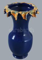 Iparművész napraforgó váza, kis pattogzással, m: 19,5 cm