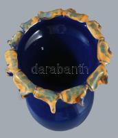 Iparművész napraforgó váza, kis pattogzással, m: 19,5 cm