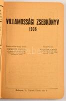 Villamossági zsebkönyv 1936. Főszerk.: Wilczek Ernő. Bp., 1936,(Elek-ny.), 144 p. Kiadói papírkötés, a hátsó borítón szakadással, a gerincen apró sérüléssel.