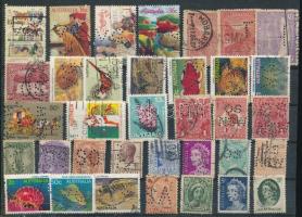 Ausztrália 35 db perfin bélyeg, stecklapon