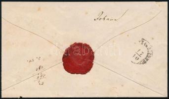 1868 Magánlevél 5kr okmánybélyeggel, amelyet nem bélyegeztek le, hanem a levelet megportózták 10 kra...