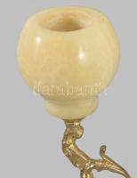 Ónix kétágú gyertyatartó, m: 19,5 cm