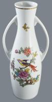 Hollóházi paradicsommadár mintás váza, jelzett, hibátlan, m: 36 cm