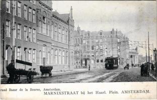 Amsterdam, Marnixstraat bij het Haarl. Plein / street view, tram (fl)
