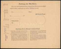 1870 5kr díjjegyes használatlan postautalvány, mely 1871-ben a Határőrvidéken is használható volt / ...