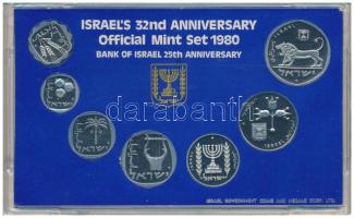Izrael 1980. 1L-1/2S (7xklf) Ni forgalmi sor műanyag és papírtokban, angol nyelvű leírással T:UNC
I...