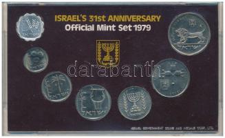 Izrael 1979. 1a-5L (7xklf) "Izrael 31. évfordulója" forgalmi sor műanyag és papírtokban, a...