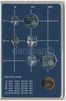 Aruba 1986. 5c - 2 1/2Fl (6xklf) forgalmi sor + "Aruba" zseton szettben, műanyag dísztokba...