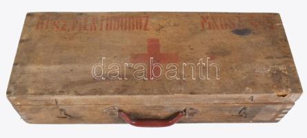 cca 1940/50 III. sz. mentődoboz, fa, 45x17 cm