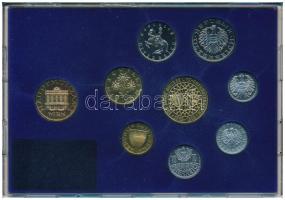 Ausztria 1985. 2gr-20Sch (8xklf) forgalmi sor + "Hauptmünzamt" verdei zseton, műanyag tokb...