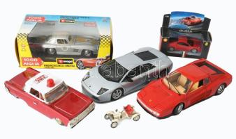 6 darab makett autó, közte Burago Mercedes-Benz 300Sl