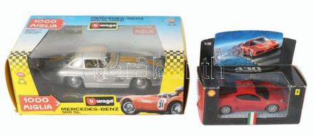 6 darab makett autó, közte Burago Mercedes-Benz 300Sl