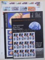 USA gyűjtemény, benne régiek is, légiposta, sorok, blokk, de sok pecsételt légiposta bélyeg is, A4-e...