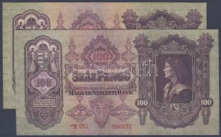 1930. 100P (2x) színeltérés, közte csillagos "E" sorozattal T:I