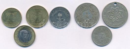 Jemen 1964. 50F Cu-Ni + Szaud-Arábia 1957-2016. 1Q - 1R (6xklf) T:VF patina, az egyik átlyukasztva
...