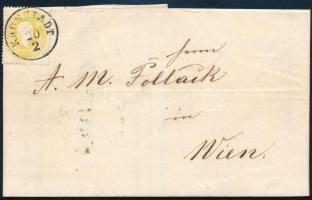 1863 Levél 2kr bérmentesítéssel "KRONSTADT" - "WIEN" (45.000)