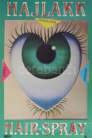 1990 Orosz István (1951-): ,,Hajlakk", filmplakát, papír, jelzés nélkül, hajtásnyomokkal, feltekerve, apró lapszéli szakadással, 82x56 cm