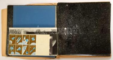 1952 [Francis J. Heyden]: Photographic atlas of the southern Milky Way (gal. long. 210 - 320.) [Washington, D.C.], 1952, Georgetown College Observatory : National Geographic Society, 5 sztl. lev. + 17 (fekete-fehér fotók, 26x25 cm.) t. Angol nyelven. + Benne Űrkutatás gyufacímkeív, valamint 2 kisebb fotó, és Holdkőzet prospektus. Kiadói sérült papírmappa, a papírmappán bejegyzésekkel, egy-két fotó sarkán kisebb törésnyom. Papírmappa: 27x27 cm