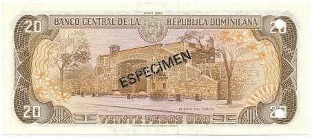 Dominika 1982. 20P fekete "ESPECIMEN (Minta)" bélyegzéssel mindkét oldalon, "A 000000...