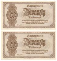 Német Harmadik Birodalom / Szudéta-vidék és Alsó-Szilézia 1945. 20M (2x) sorszámkövetők "AZ 015...