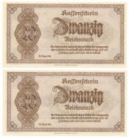 Német Harmadik Birodalom / Szudéta-vidék és Alsó-Szilézia 1945. 20M (2x) sorszámkövetők "AZ 015...