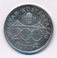 1992. 200Ft Ag "MNB" T:XF patina Adamo F13