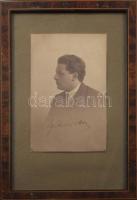 Szatmári Tibor, született Izsák Tibor ( 1894-1942) zongoraművész aláírt fotója, üvegezett keretben 9x14 cm