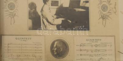 1927 Dohnányi Ernő (1877-1960) ifjú zeneszerző autográf aláírása, dedikációja 50. születésnapjára ké...