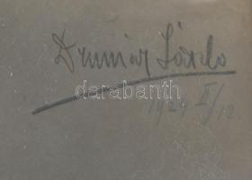 1919 Drumár László hegedűművész autográf aláírása, dedikációja fotón. Üvegezett keretben 23x17 cm
