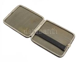 cca 1900 Antik tárca, ezüst (Ag) grófi címeres rátéttel, kopással, 10x8,5 cm