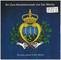 San Marino 2002. 20c-2E (3xklf) hiányos forgalmi sor karton dísztokban T:UNC San Marino 2002. 20 Cent - 2 Euro (3xdiff) incomplete coin set in cardboard case C:UNC