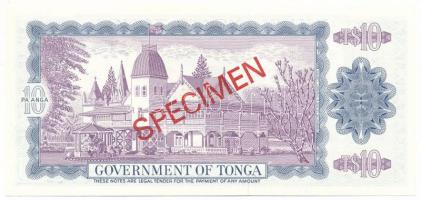 Tonga 1978. 10P piros "SPECIMEN" bélyegzéssel, "006314" sorszámmal T:UNC
Tonga ...
