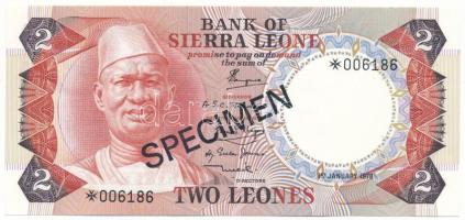 Sierra Leone 1978. 2L fekete "SPECIMEN" bélyegzéssel, "006186" sorszámmal T:UNC
...