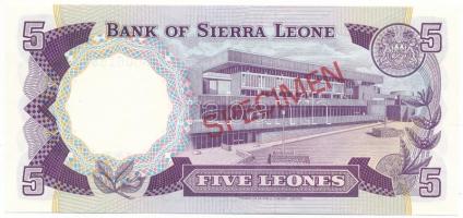 Sierra Leone 1978. 5L piros "SPECIMEN" bélyegzéssel, "006186" sorszámmal T:UNC
...