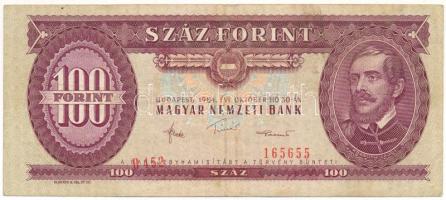 1984. 100Ft "B 452 165655" látványosan elcsúszott sorszámmal T:F Adamo F35