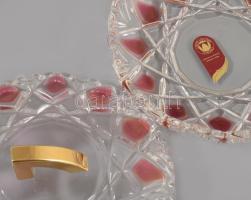 Jelzett kristály fedeles edény, hibátlan, d: 16 cm