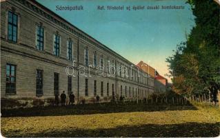 Sárospatak, Református főiskolai új épület északi homlokzata. Trócsányi B. kiadása (kopott sarkak / worn corners)